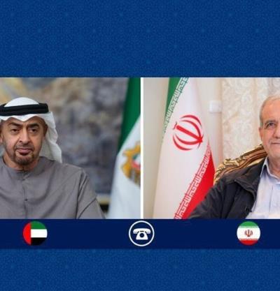 گفتگوی تلفنی رئیس جمهور کشورمان دکتر مسعود پزشکیان با شیخ محمد بن زاید رئیس دولت امارات متحده