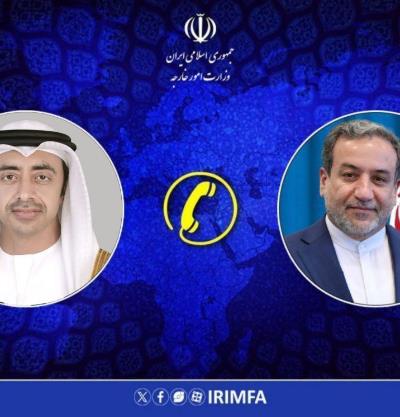 گفتگوی تلفنی وزرای امور خارجه جمهوری اسلامی ایران و امارات